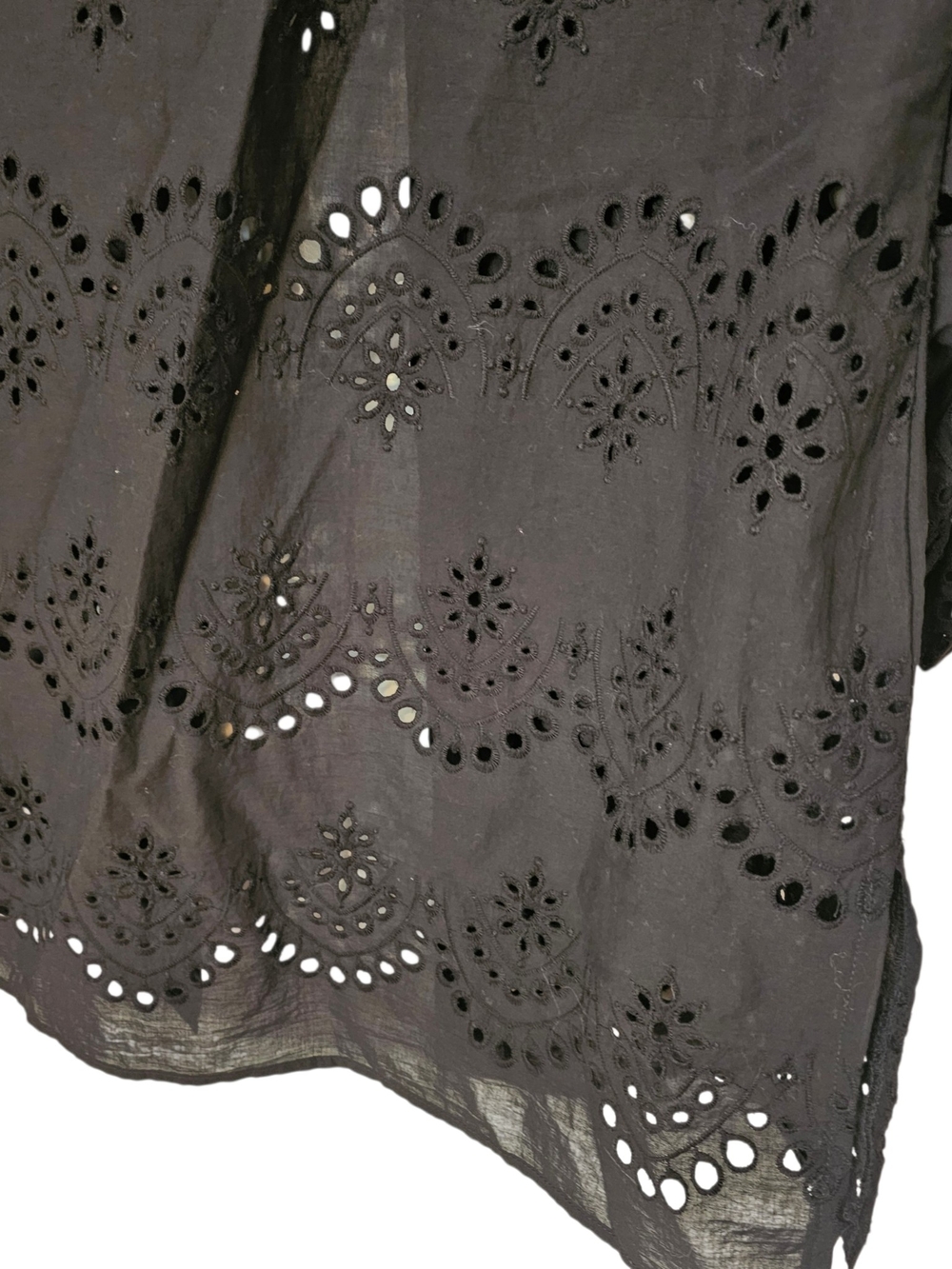 Adiva Black Eyelet Button-Up Tunic - Picture 7 of 7